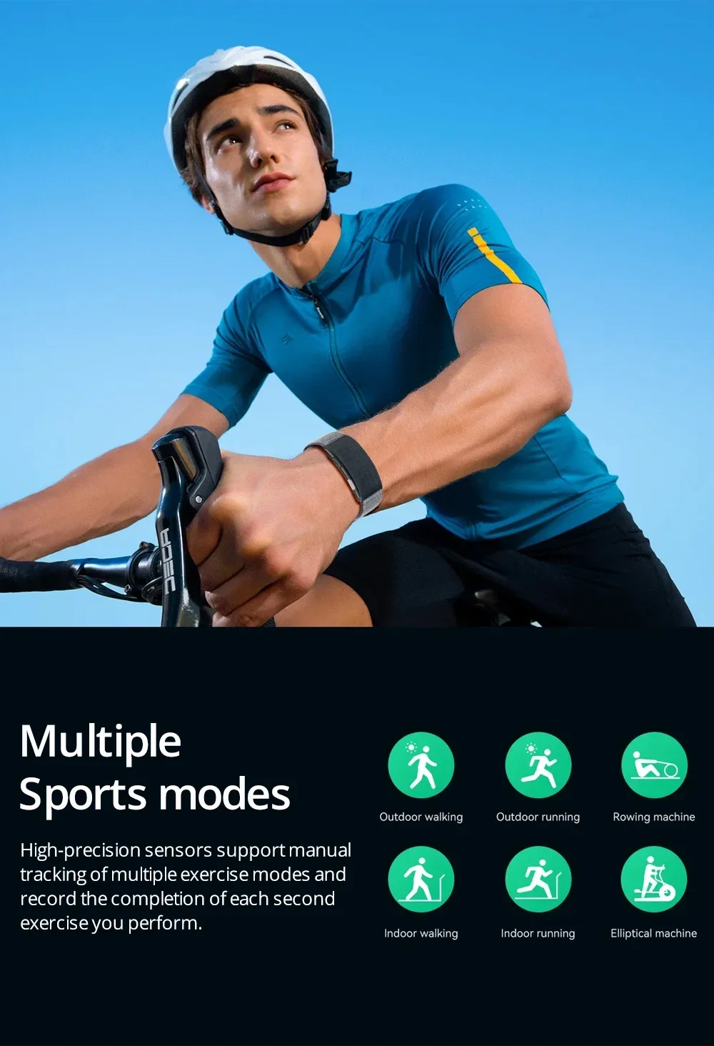 2026 Neues VWAR LOOP X Smart Band SOS Herzfrequenz- und Blutsauerstoffmessung IP68 Wasserdichter Fitness-Tracker Ohne Bildschirm Smart-Armband – Detail 9
