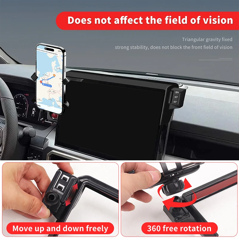 For Toyota 4Runner Tacoma 2024-2026 Touch Screen Phone Holder Mount Interior Modification Accessories