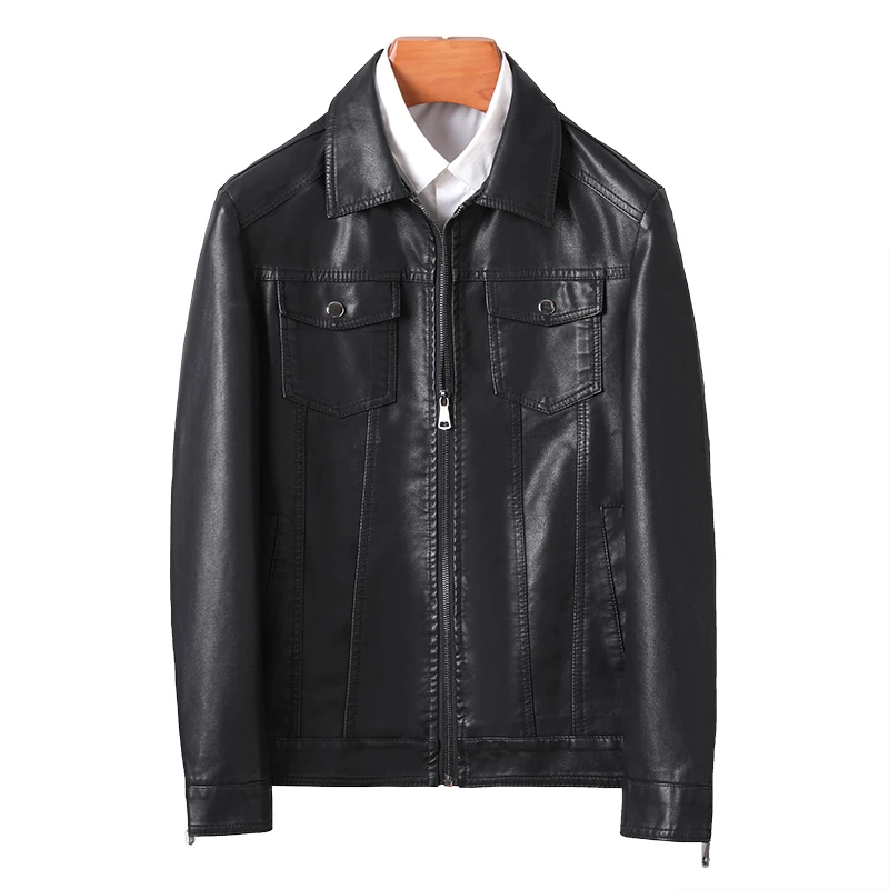 

Leather Business Male High Quality Outwear Jacket Rider PU Jacket Men Casual Business Windbreaker Motorcycle Leather Jackets