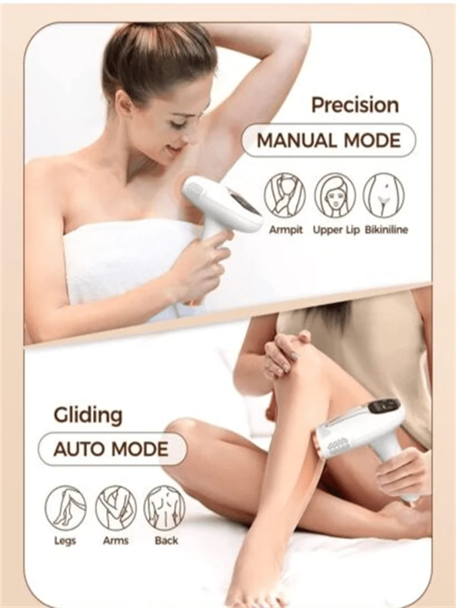 04 Depilador indolor IPL para mulheres e homens - Dispositivo laser permanente doméstico 3 em 1 com 5 níveis 999990 flashes para Fu