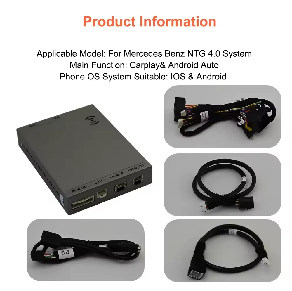 BONROAD Wireless Carplay Android Auto Decoder لمرسيدس بنز NTG4.0 GLK W207 E كوبيه W212 E Class W204 C Class SLK MirrorLink #6