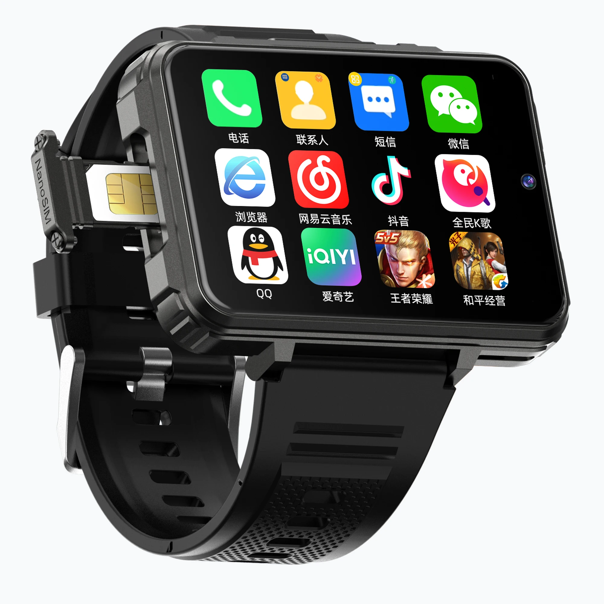 El mejor reloj con tarjeta SIM y doble cámara HD 4G + 64G para hombres y mujeres, pantalla grande, navegación GPS, reloj inteligente WIFI IP67, llamada Android e-mail