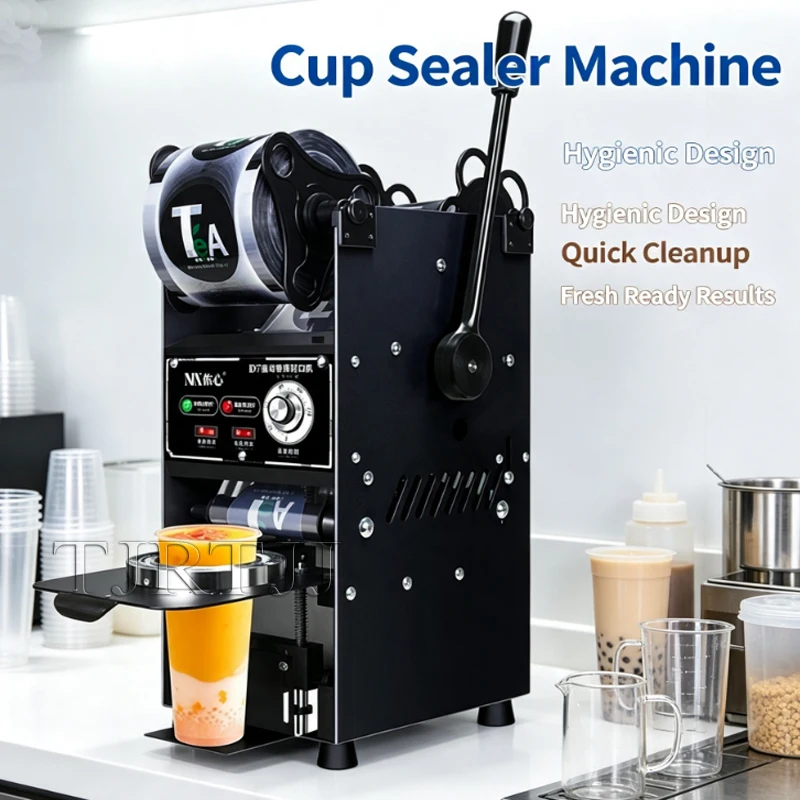 Full Automatic Cup Sealer Milk Tea Shop Plastic Paper Cup Sealing Machine For 9/9.5CM Electric Bubble Tea Film For Business 220V