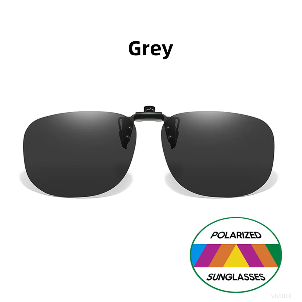 VIVIBEE Flip Up Clip On Sonnenbrille Polarisierte Herren Quadratisch UV400 Photochrome Nachtsicht Damen Klassische Spiegelklammern – Detail 8