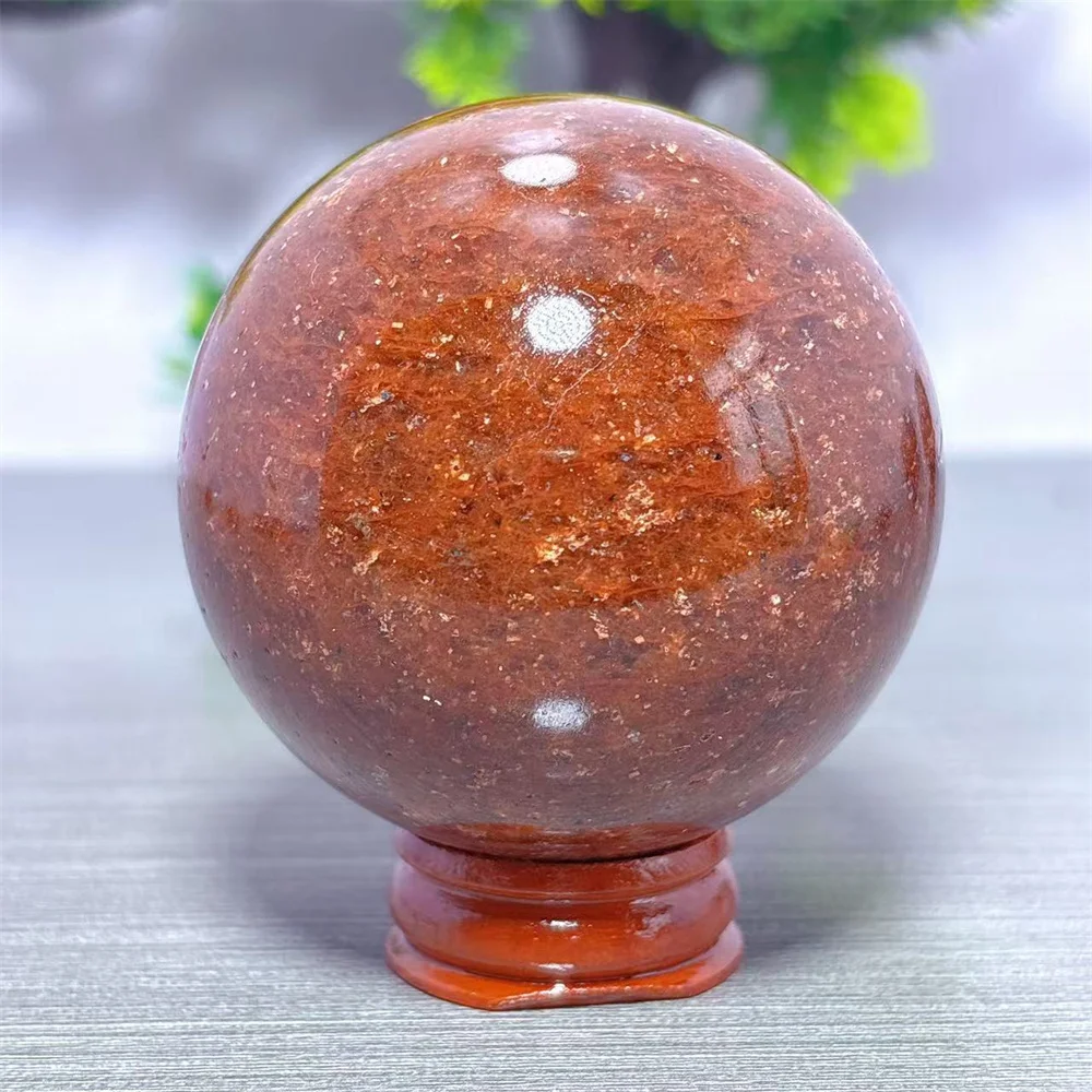 Strawberry Amethyst Sphere Natural Crystal Home Decoration Room decor Luck Quartz Stone Garden Healing Energy Love Gifts +Stand