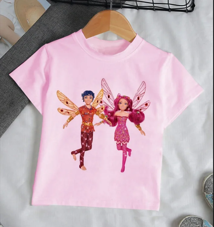 Hot Sell Tshirt Girls Kids Clothes The Mia And Me Elf Print T Shirt Cute Children Clothing Summer Fashion Tops