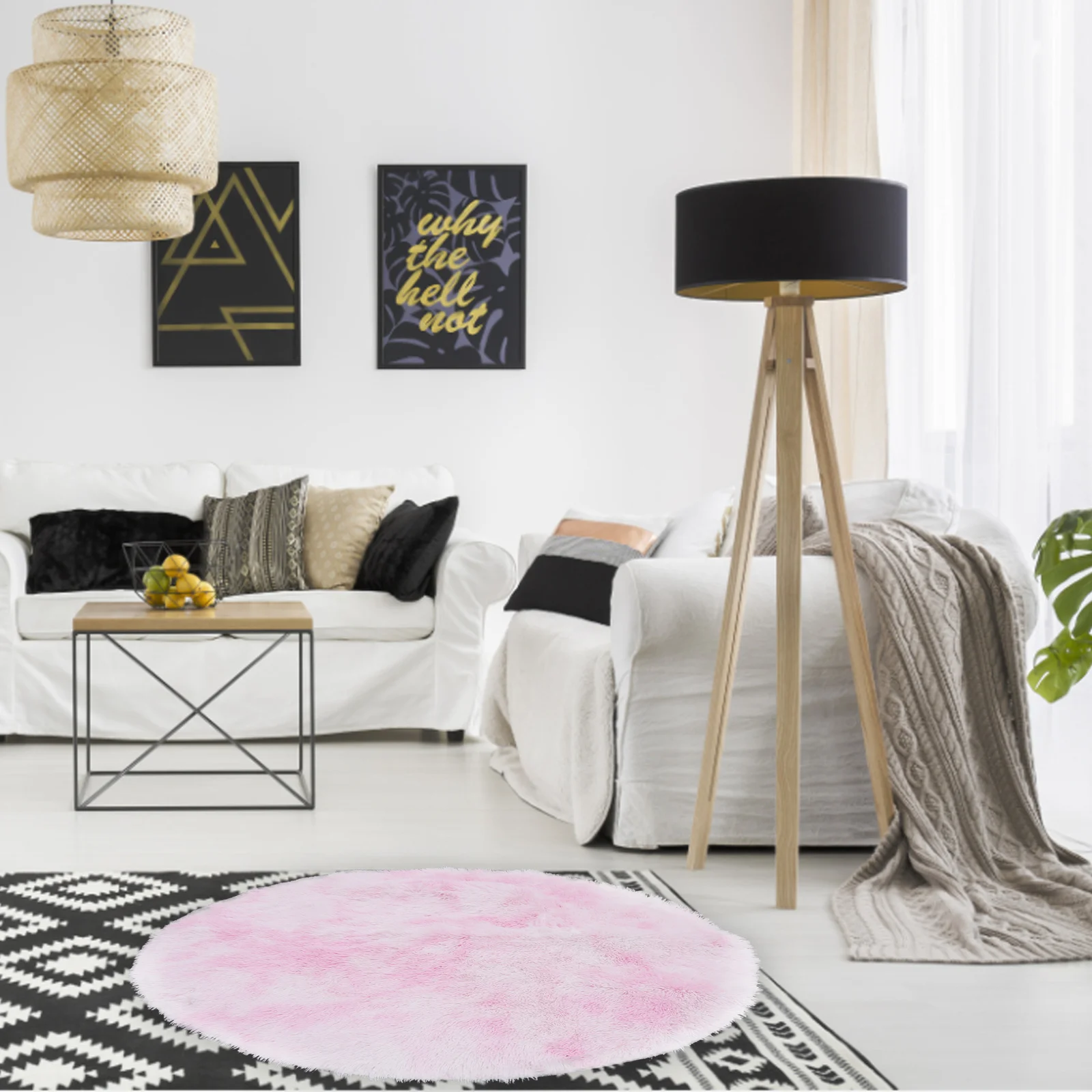 

1pc Dye Carpet Round Floor Supple Floor Rug Mat Non-Slip Decorative Area Rug For Bathroom Living Room Bedroom Home Decor