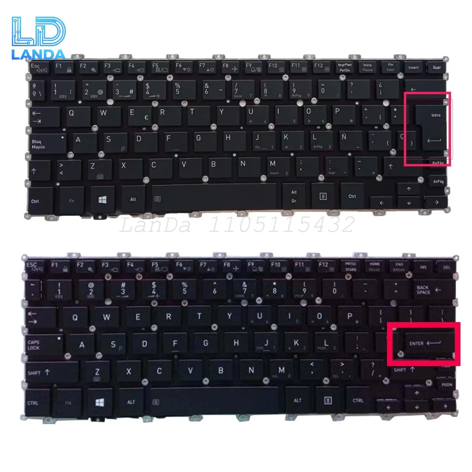 Laptop Keyboard For Toshib-a Porteg-e X20W-E Black Without Frame US SP