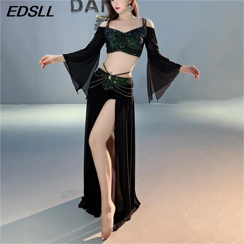 Women Belly Dance Costume Set Lady Dance Dress Practice Training Class Clothing Clothes Adult Stage Performance Costume Outfit