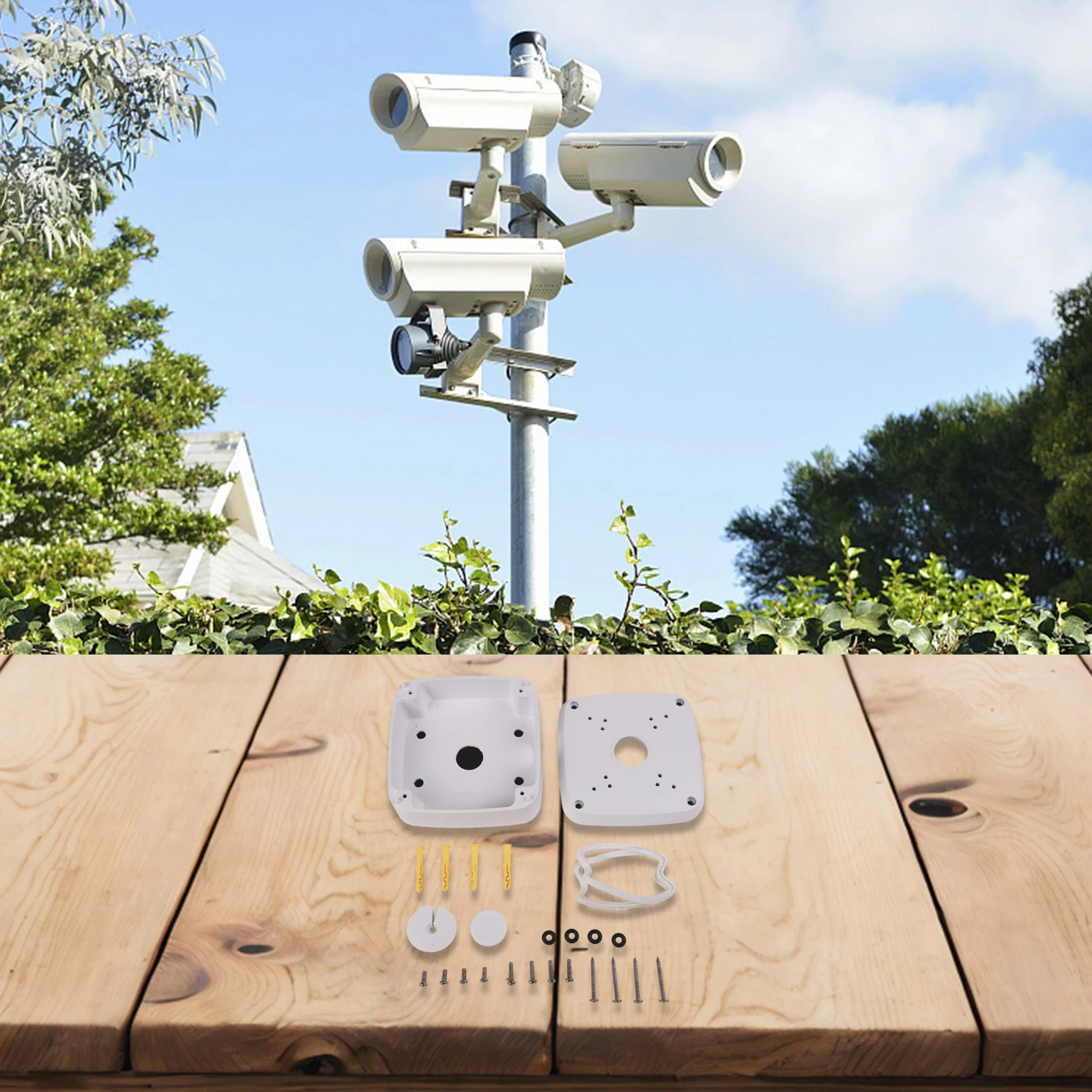 Camera Cable Waterproof Box Accessory Camera Bracket Box Gray CCTV Cable Protection Designed For Ceiling Mounting