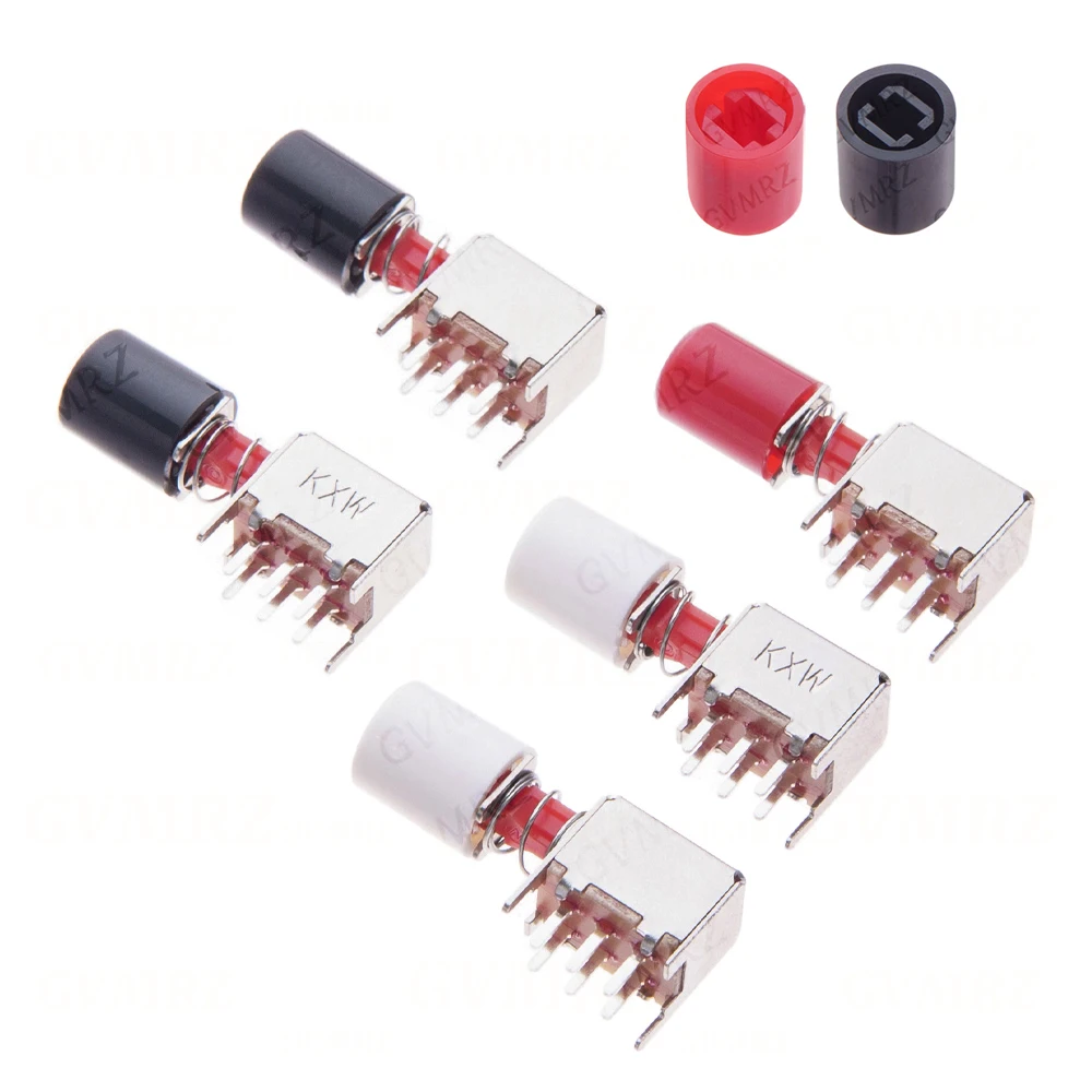 5Set Directly Key Switch PS-22F03 A03 Self-lock/Unlock Push Button Switch Bipolar 6P Self-locking Key Power Integrated circuit