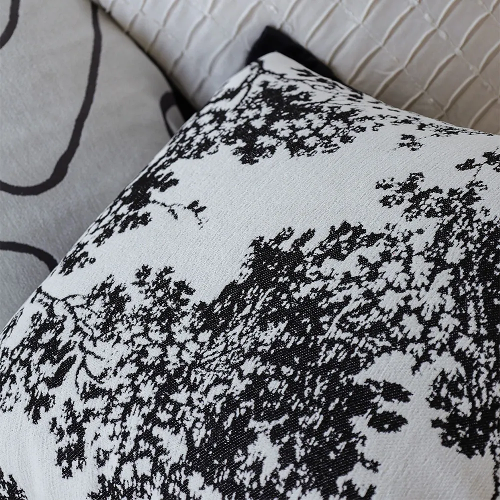 أسود غطاء الوسادة الزخرفية لينة مربع المخدة غرفة المعيشة الديكور Ins الشمال نمط أريكة رمي غطاء وسادة Hogar