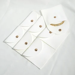 5Pcs White Microfiber Velvet Snap Button Bag Ring Earring Pendant Jewelry  Accessory Gift Packaging Storage Organizer Dust Pouch