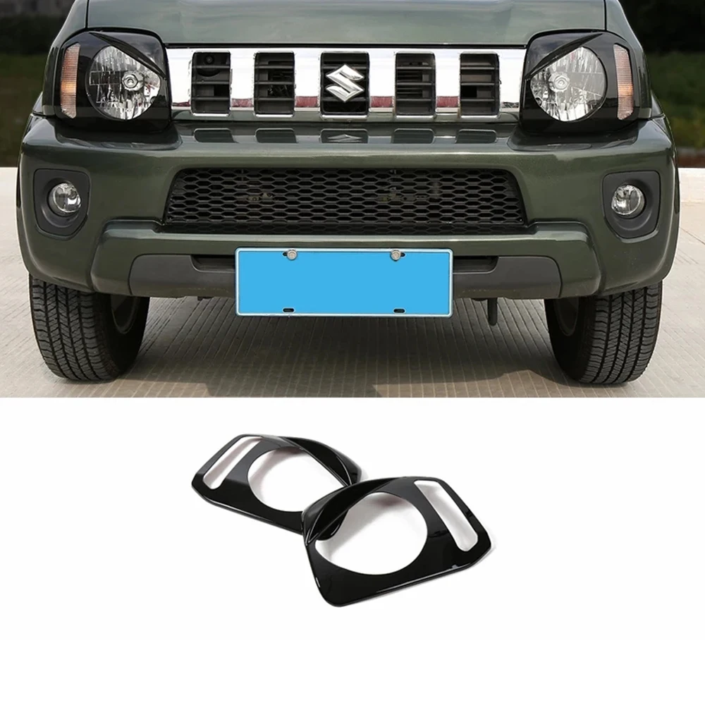 

Lamp Hoods Protector for Suzuki Jimny ABS Black Car Front Headlight Cover for Suzuki jimny 2010-2015