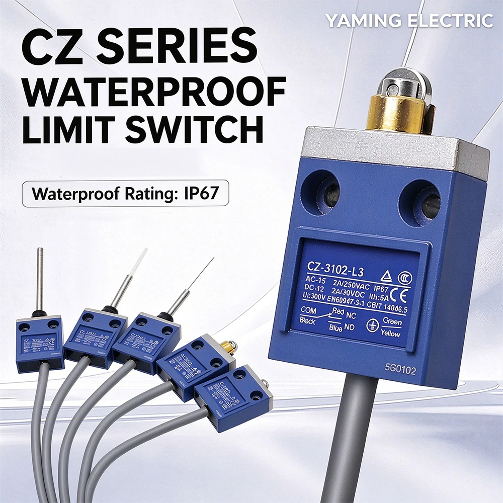 CZ Series IP67 Sealed Waterproof Micro Limit Switch 1NO 1NC With Cable | CZ-3112 CZ-3102 For CNC Industrial Automation Machinery
