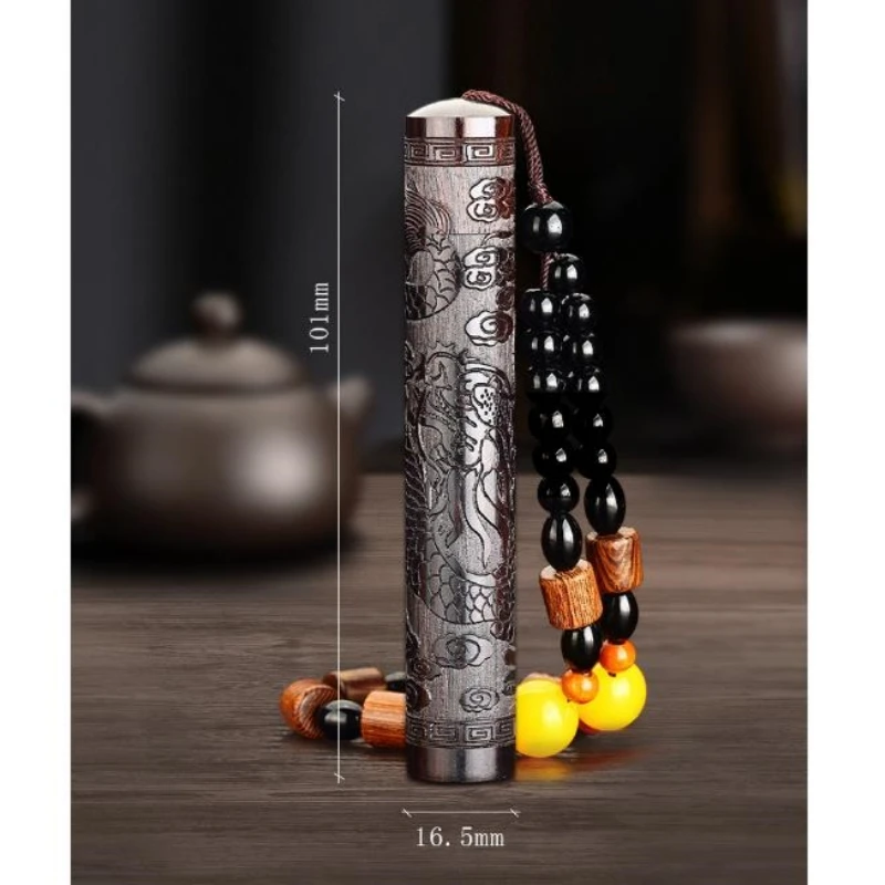 Portable USB Charging Blow Ignition Sandalwood Lighter Windproof and Flameless Electronic Tungsten Wire Lighter Gift with Bead