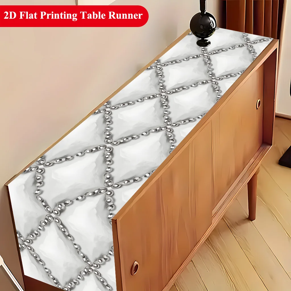 1 Piece of Diamond-Decorated Style Table Runner, Suitable for Farmhouse, Indoor, Kitchen, Celebrations, Table Decoration, Restaurant, and Banquet Decoration Supplies