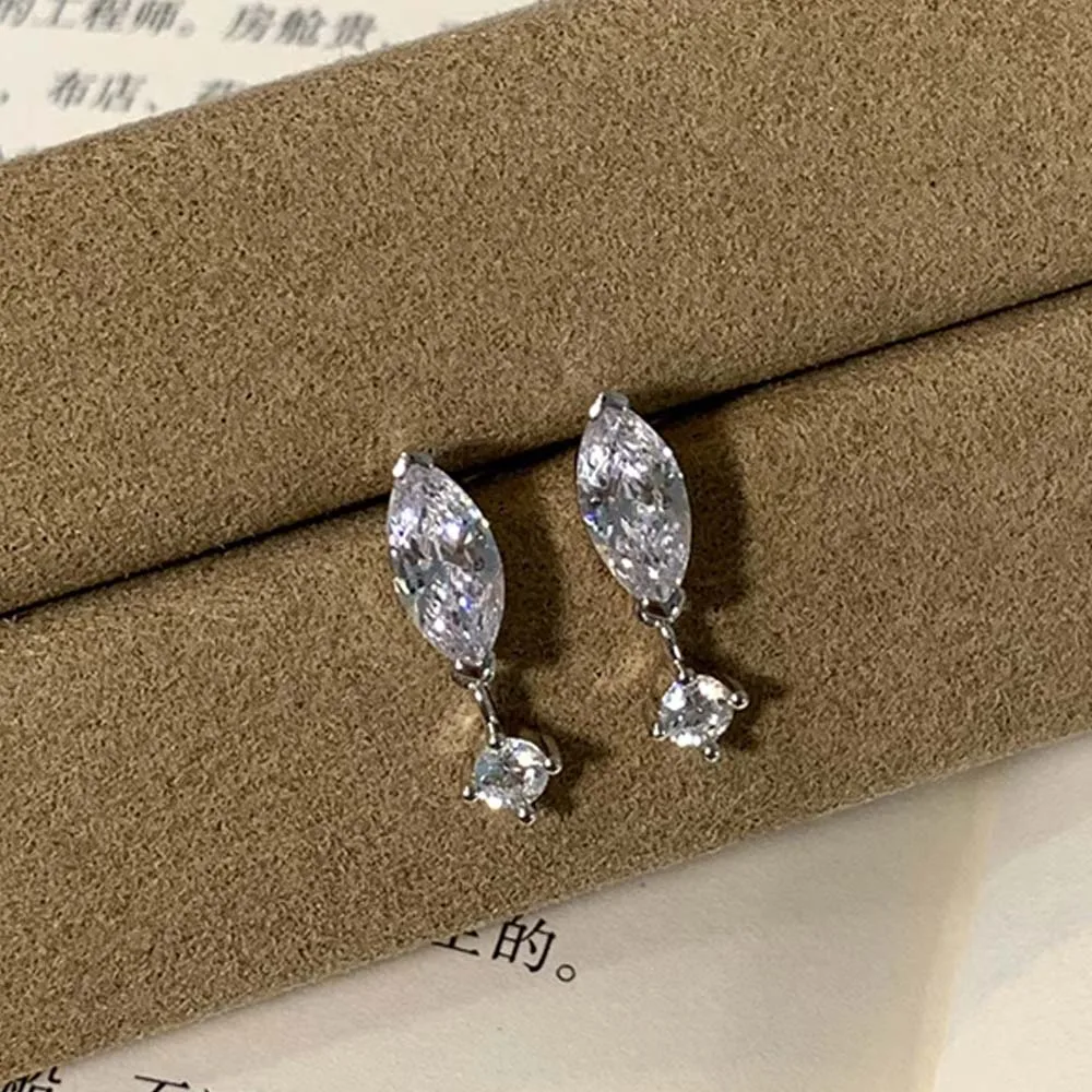 

MUXIFC Full Moissanite Pendant Earrings For Women Marquise Round Cut Diamond Stud Earring Certificate S925 Silver Fine Jewelry