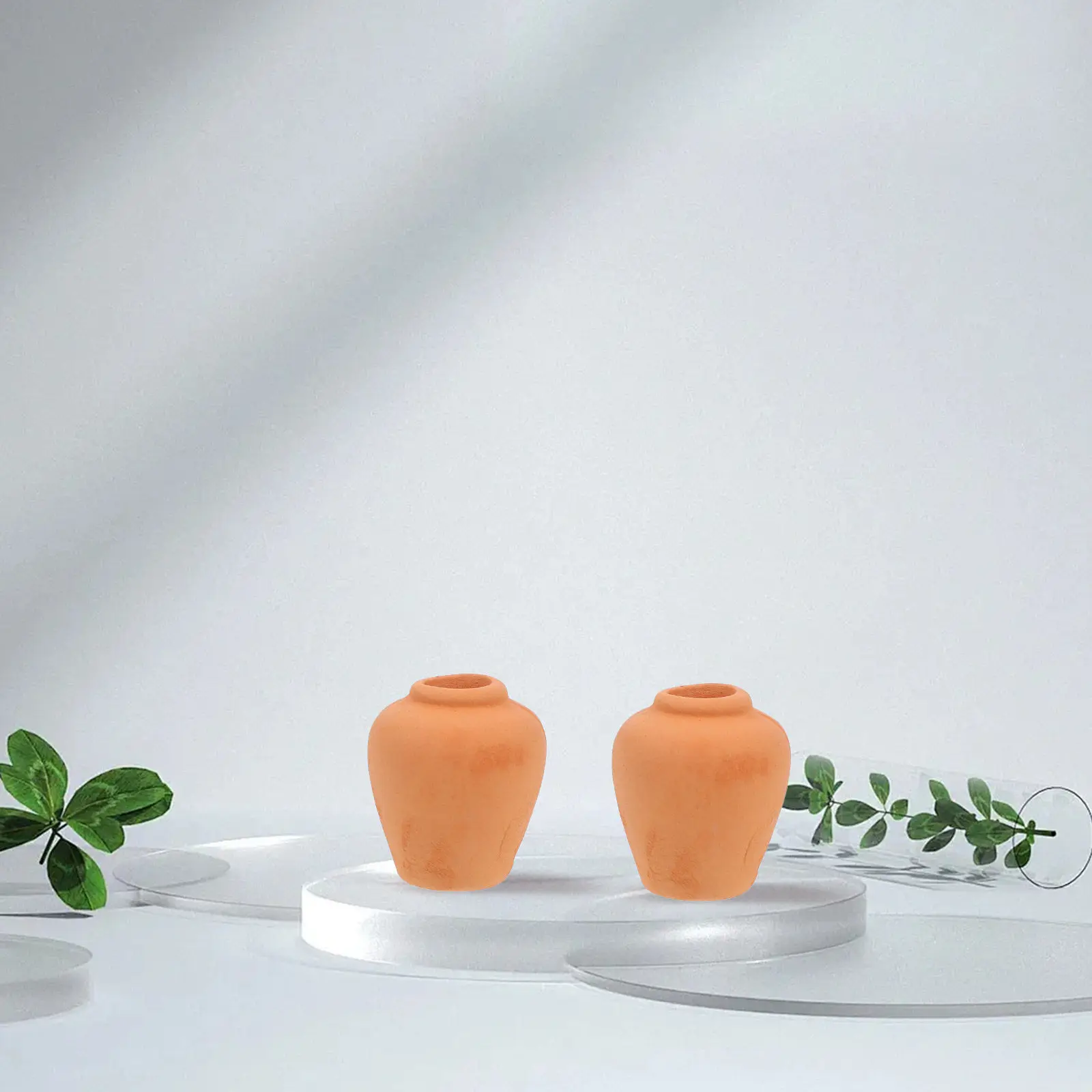 2Pcs Miniature Terracotta Pots Vintage Red Clay Succulent Planters Compact Thumb Pots for Desk Bookshelf Fairy Garden Craft