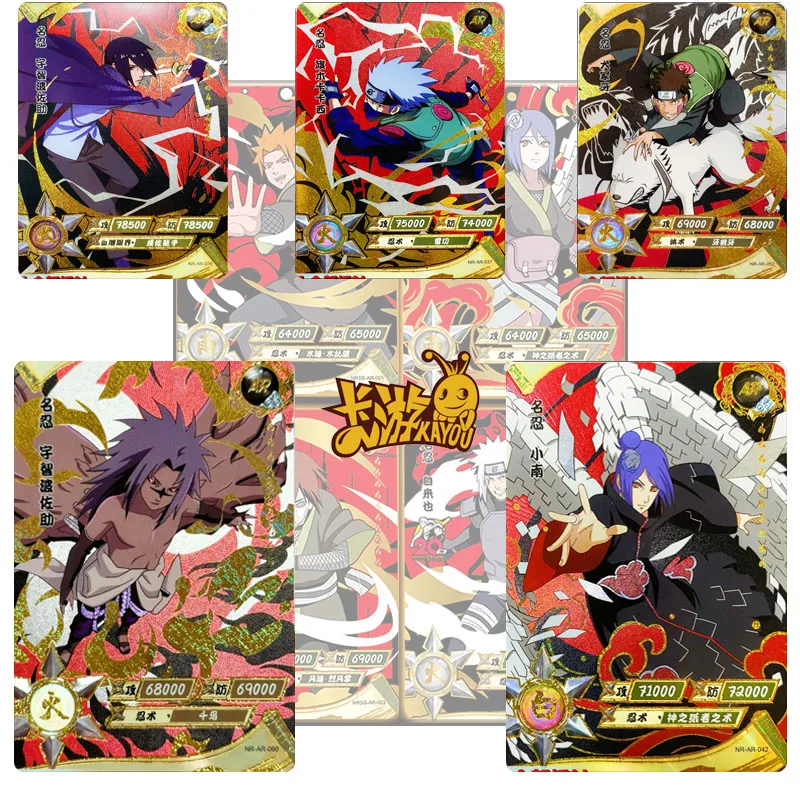 Kayou Naruto Ar Full Set Uchiha Itachi Sasuke Hatake Kakashi Anime Characters Rare Collection of Toy Flash Cards Christmas Gift