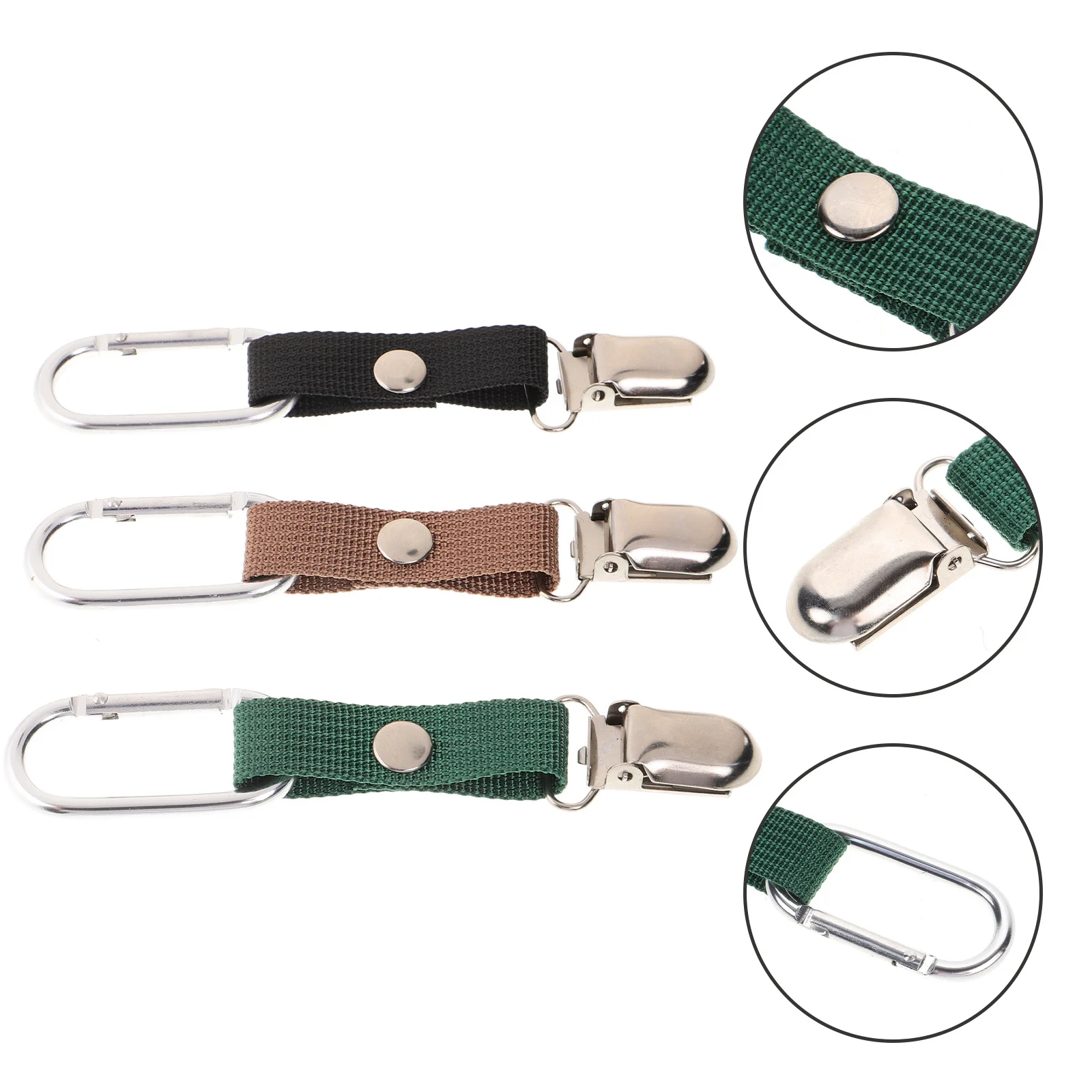 

3pcs Canvas Hat Clips For Travel Sun Scarf Straw Hat Holder Clip-On Bag Backpack Luggage Outdoor Adventure Accessory Compact