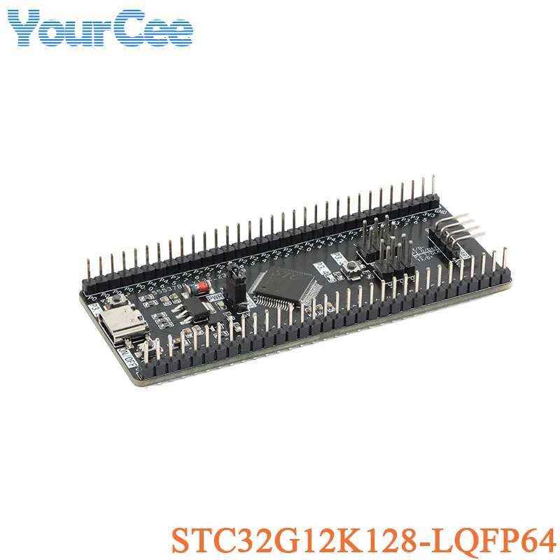 STC32G12K128 LQFP64 32 bit 8051 Microcontroller Core Learning Development Board Module Tpye C USB Download Burning Simulatio