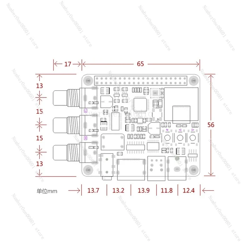 For  Nvarcher HIFI DAC Decoder Raspberry Pi Coaxial Fiber Optic I2S Digital Sound Card 384KHz 32Bit