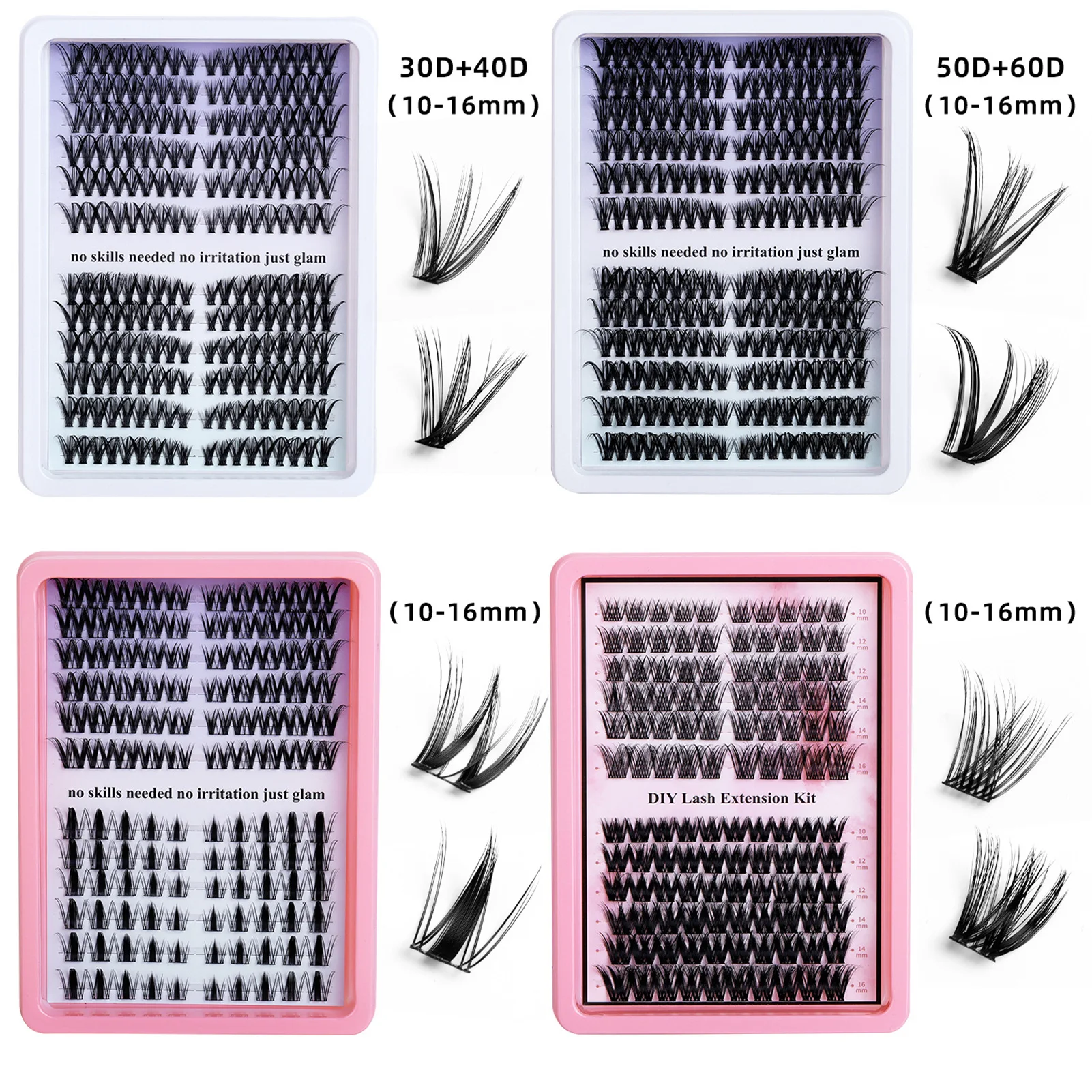 European Vivid Volume False Eyelash Clusters DIY Anime Cosplay Natural Dense Eyelashes Extension for Woman Perfect Eye Makeup