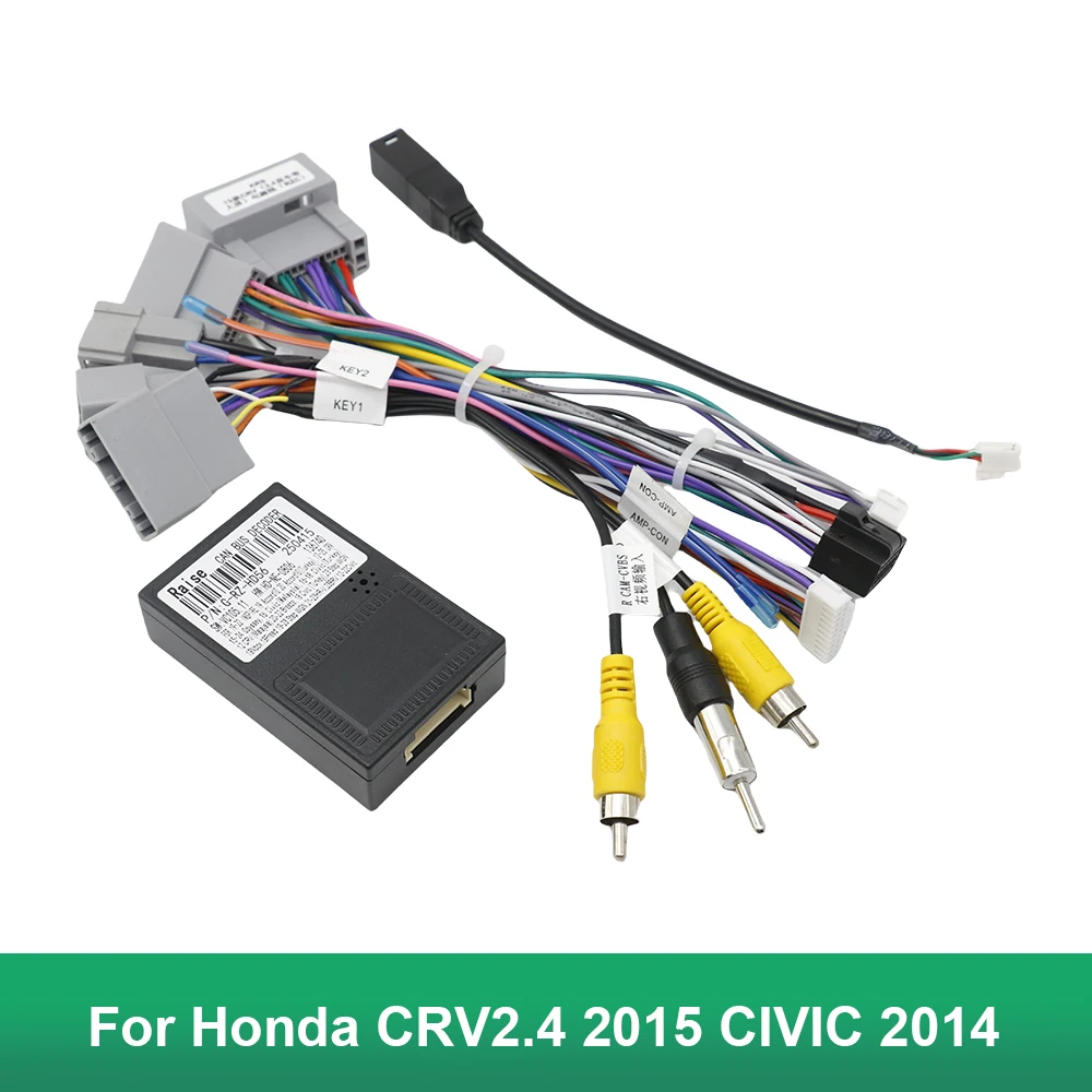 

2 Din видеоплеер автомобильный радиоприемник стерео для Honda CRV2.4 2015 для CIVIC 2014, жгут проводов, кабельный адаптер Canbus Box