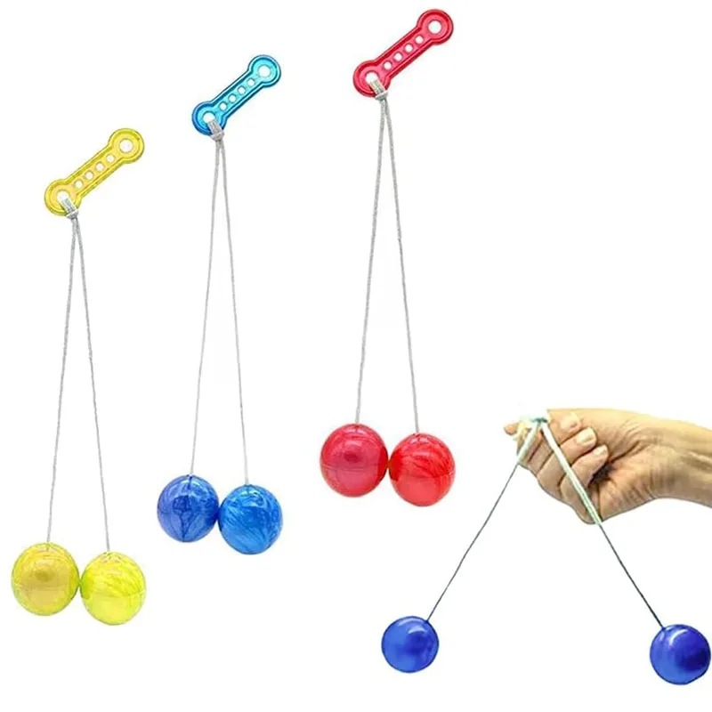 Bolas de Clackers en una cuerda, Juguetes Fidget para adultos y niños, Ansiedad, estrés, alivio sensorial, TDAH, EDC, artilugios geniales, novedad