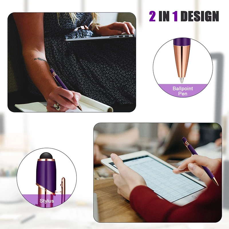 Bolígrafo multifunción 2 en 1, bolígrafo de Metal con pantalla táctil suave, de 1 a 100 piezas