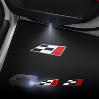 1/2PCS Race Racing Flag Car Door Welcome Lights Laser Projector Logo Wireless Sensing For SEAT Cupra Ibiza Leon FR Ateca Arona