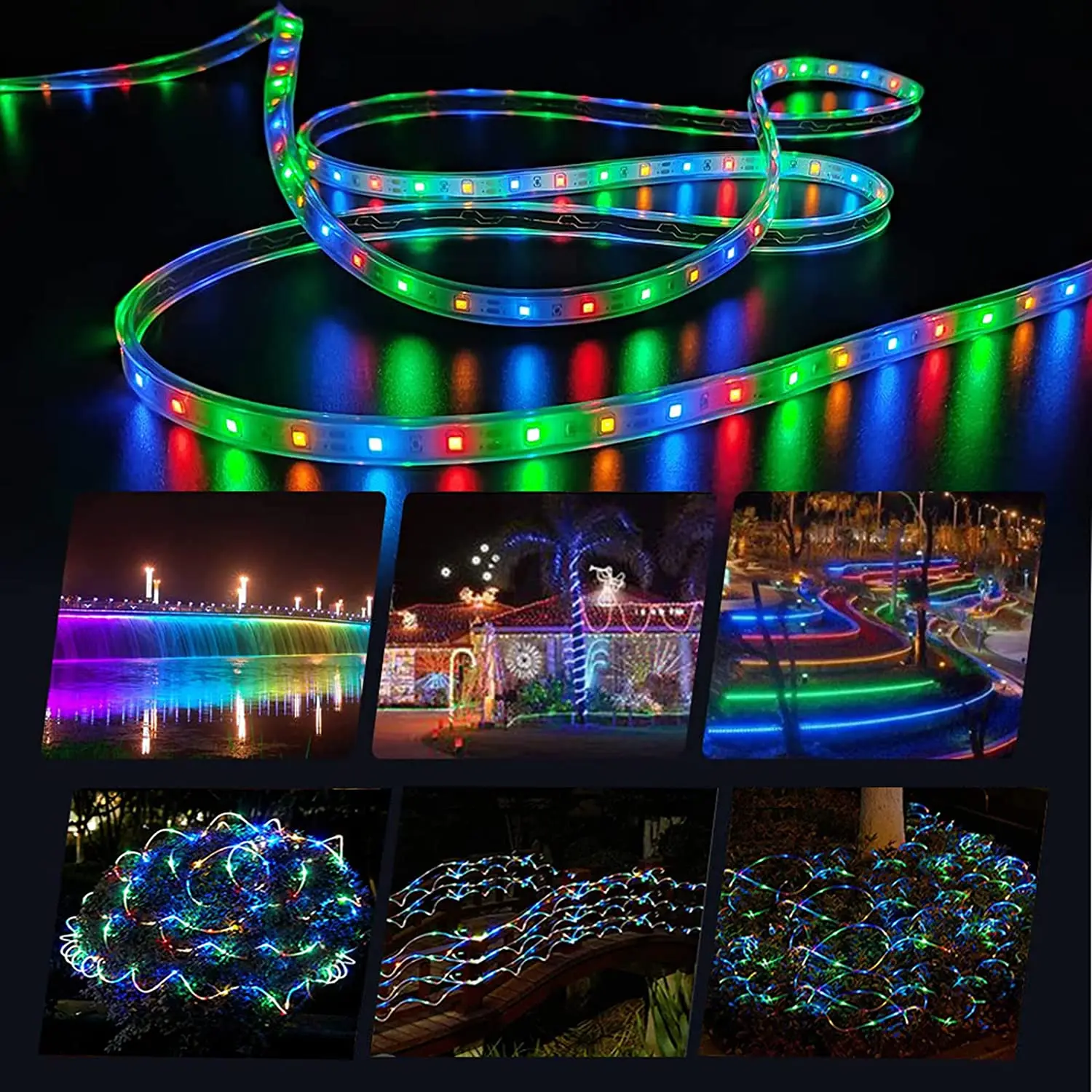 Solar Led Strip Lights. 3M 5M 10M . With Remote, 8 Lighting Modes Auto ON/Off, IP67 Waterproof  ,DIY For Fence,Roof,Staircase,