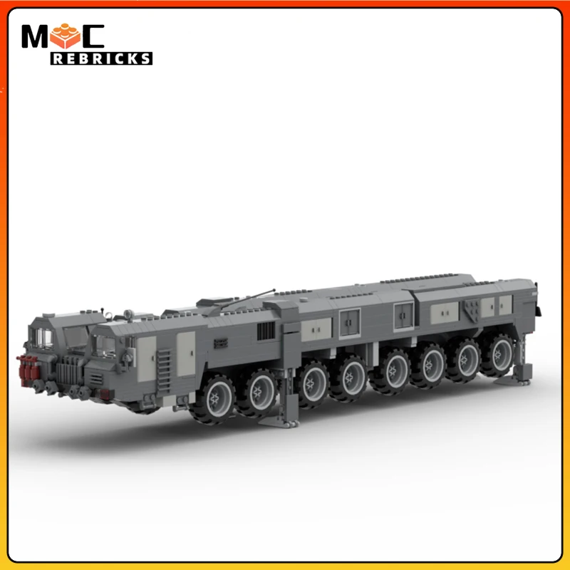 Modern Military Heavy Nuclear Weapons Russia RT-2PM2 Topol-M ICBM Launcher MOC Building Blocks Missile Car Brick Toy Kid Gift