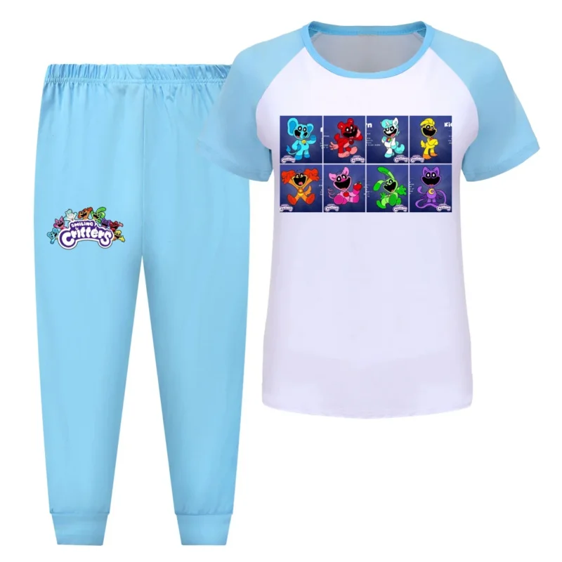AIAI 2025Smiling Critters Children Boys Clothes Pants Set Cartoon Sleepwear Kids Pajamas for Girls Toddler Baby Outfits