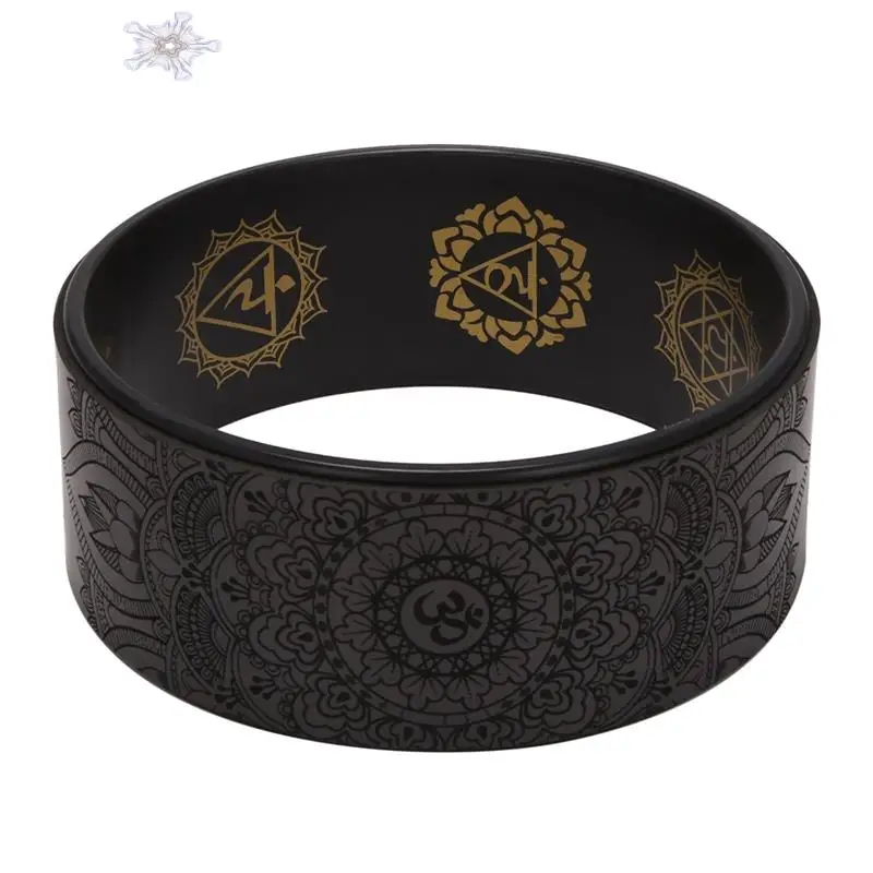 

2 PCS Yoga Wheel Back Wheel Yoga Roller Cork Black & Gold PU For Stretch Flexibility Backbends Deepen Yoga Poses Backbends