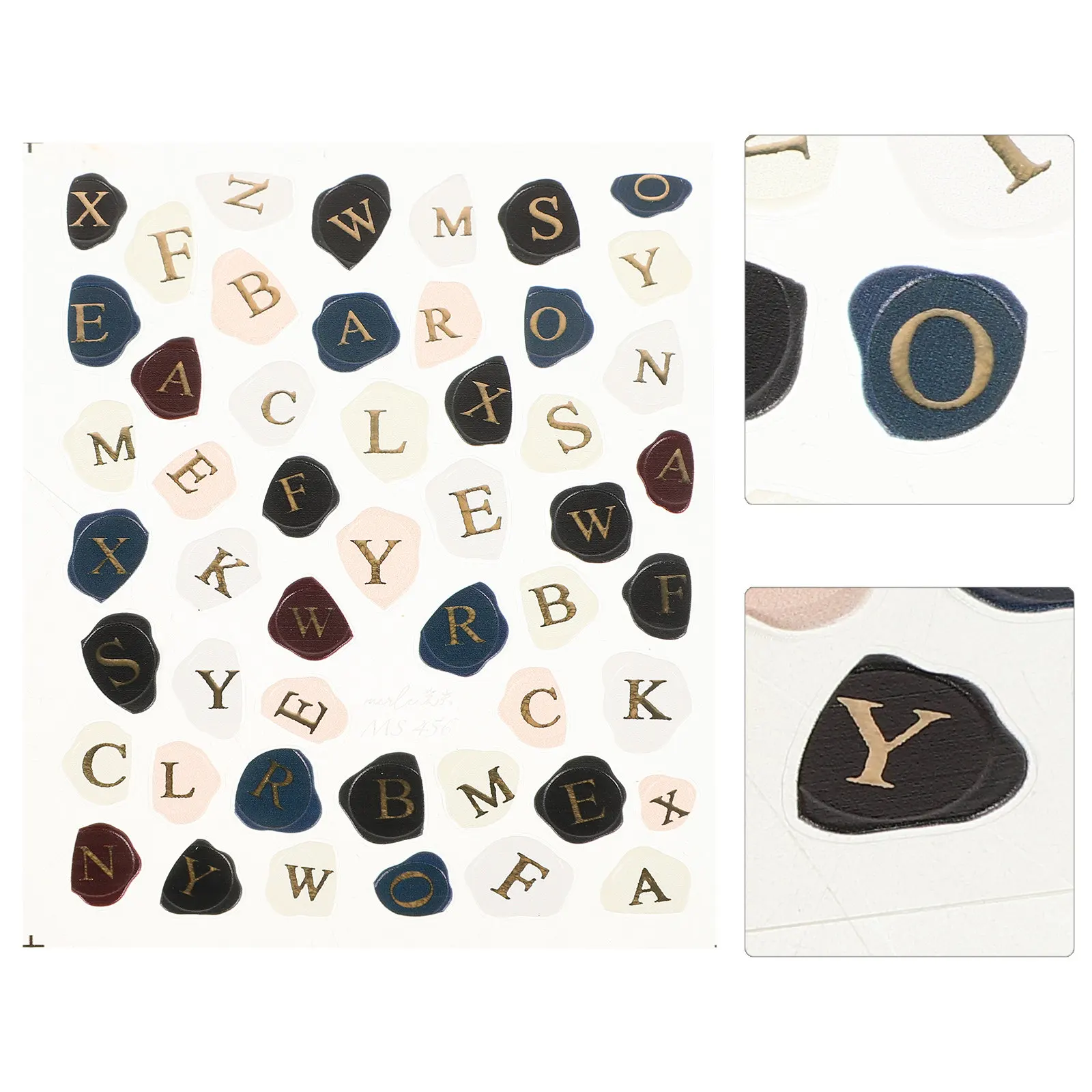 1Sheet Nail Art Stickers Letter Decals Initial Nail Decorations Self Adhesive Easy Apply for Professional Learner Sophisticated