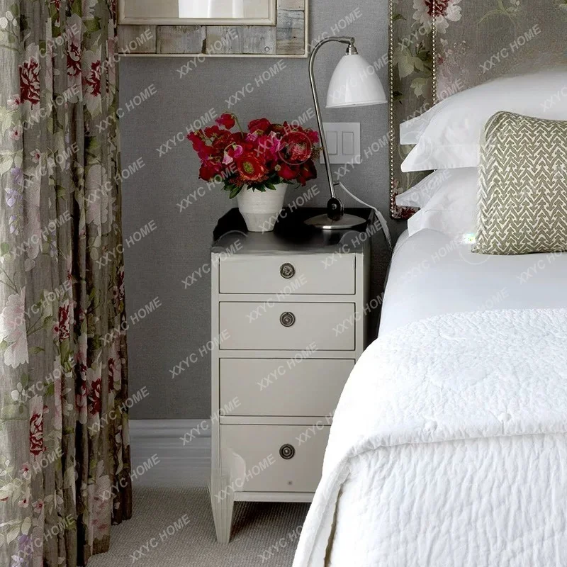 Green Fairy Double Vintage Printed Solid Wood Bed Fabric Upholstered Large New Classical Wedding Custom