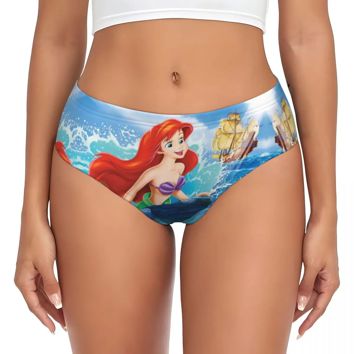 مخصص ليتل ميرميد ارييل كارتون سراويل قصيرة المرأة الراحة الملابس الداخلية