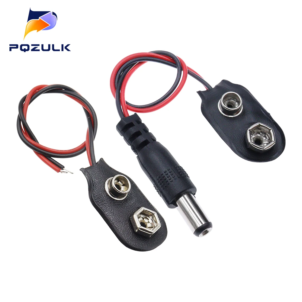 9V Battery Connector Power Clips DC Jack Male Female Alligator Snap Adapter Wire Holder Cable 9 Volt Lead Socket Plug Barrel