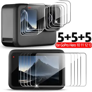 Bilashmart LCD Screen Protector Go Pro Hero 13 12 11 10 9 Black Camera Lens HD Clear Tempered Glass Films GoPro Hero13 Accessories