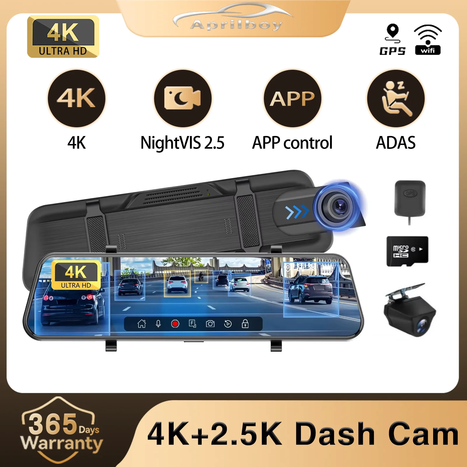 aprilboy-4k-telecamera-a-specchio-per-auto-touch-screen-videoregistratore-specchietto-retrovisore-dashcam-1080p-adas-gps-wifi-24h-parcheggio-dvr-nero