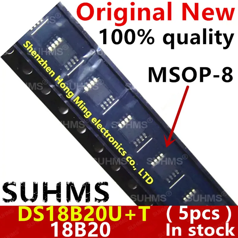 

(5piece)100% New DS18B20U+T DS18B20U 18B20 msop-8