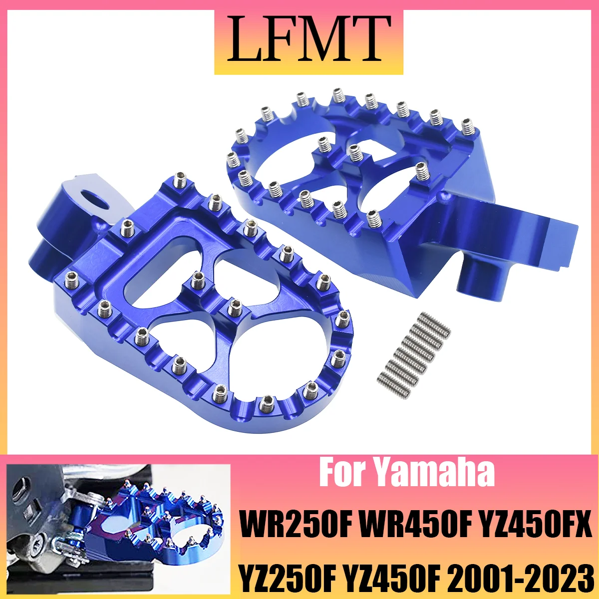 

Motorcycle CNC aluminum alloy modified pedal for Yamaha YZ 65 85 125 250 125X 250X 250FX 450FX WR 250F 450F YZF WRF 2001-2023