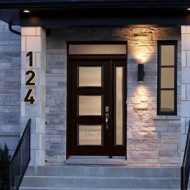 Outdoor Led House Number Sign Personalized Address Number Signs Metal BackLit Numbers Plaques for Home Hotel Room Door Decor