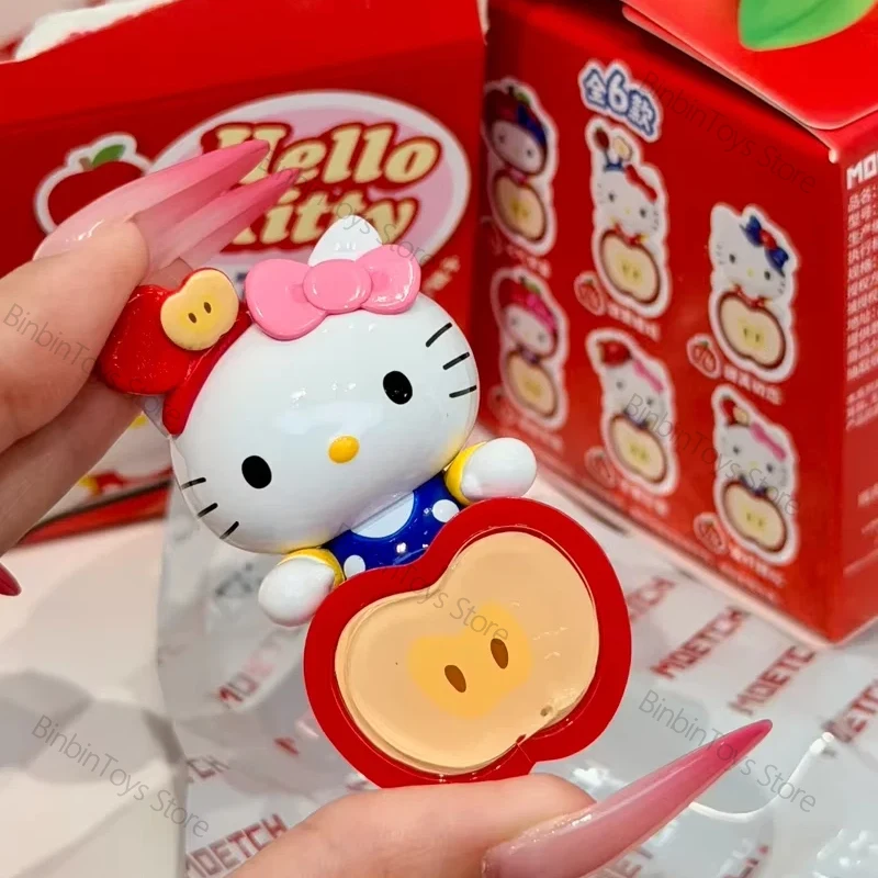 

Hello Kitty Apple Party New Series Sticker Hipper Cute Bean Blind Box Figures Collect Ornament Dolls Desktop Girl Birthday Gift