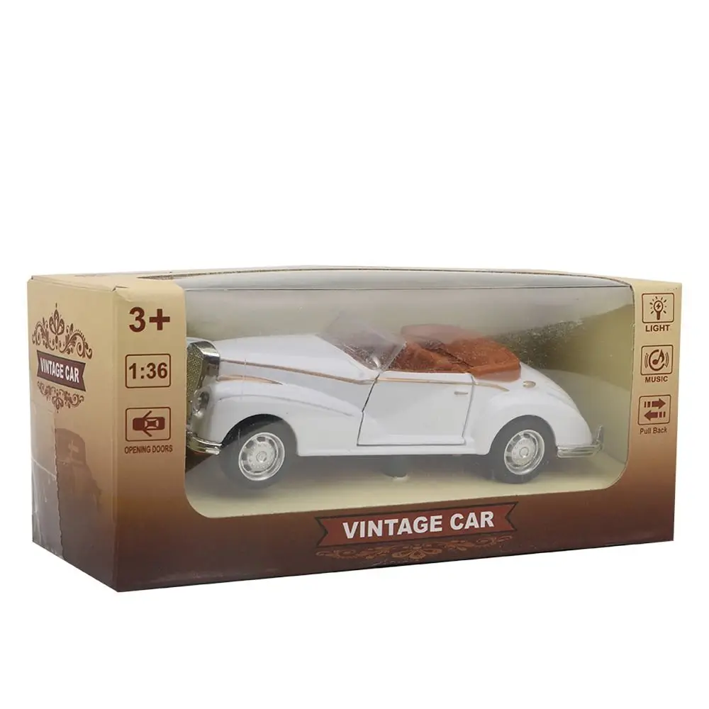 New 1:36 Mini Stimulation Alloy Classic Car Alloy Pull Back Retro Convertible Car Model Door Open Car Holiday/Birthday Gift