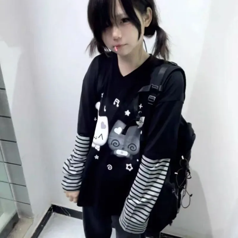 

Early Summer Popular Cartoon Subculture Tie Dye Print Loose comfortable Versatile Short Sleeved Casual Exquisite Simple T-shirt