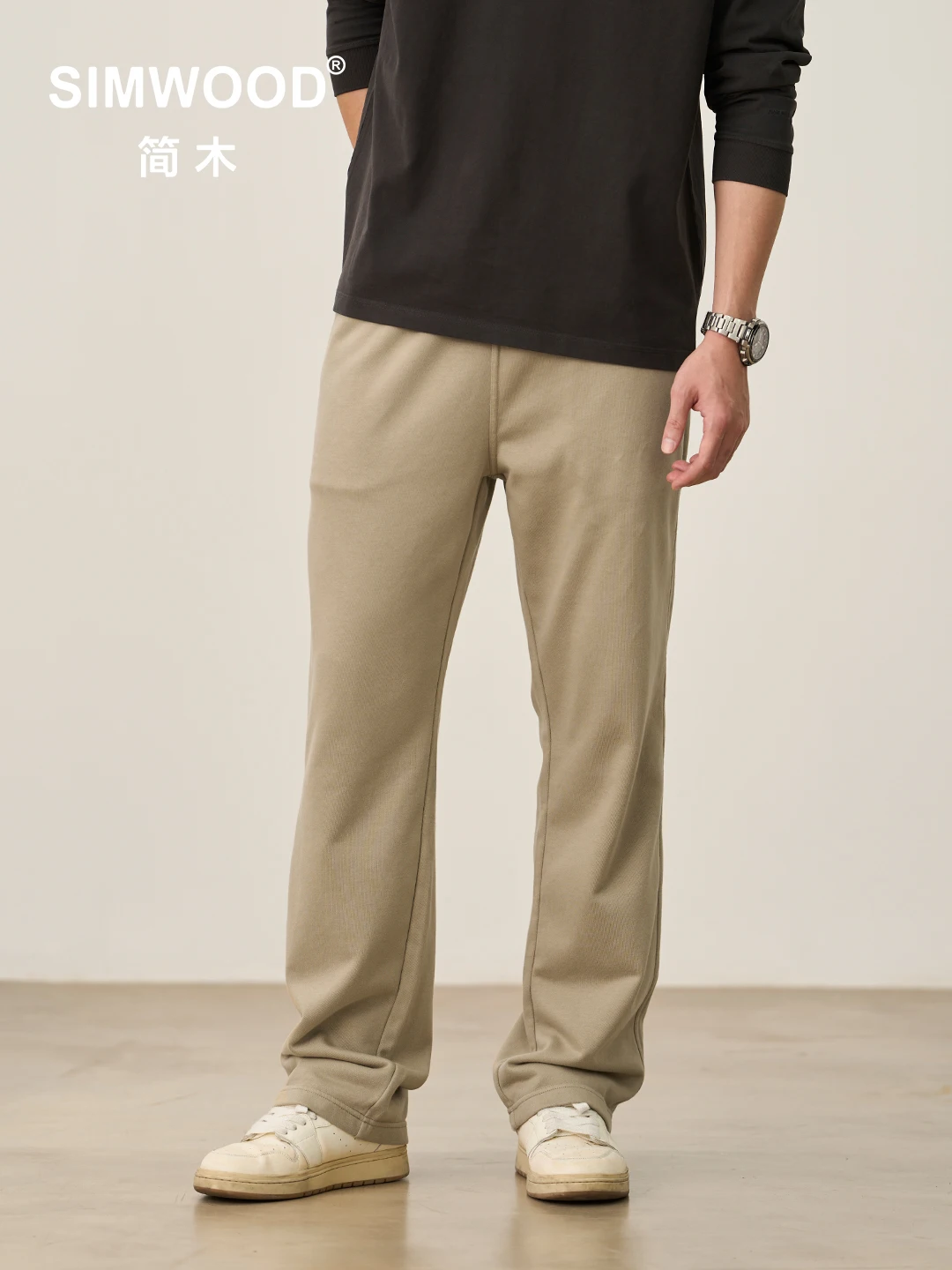 SIMWOOD 2025 Autunno Inverno Nuovo Confortevole Relax 320gsm Tessuto Jogger Pantaloni Da Uomo Allentato Coulisse Pantaloni Della Tuta Più Il Formato Pantaloni