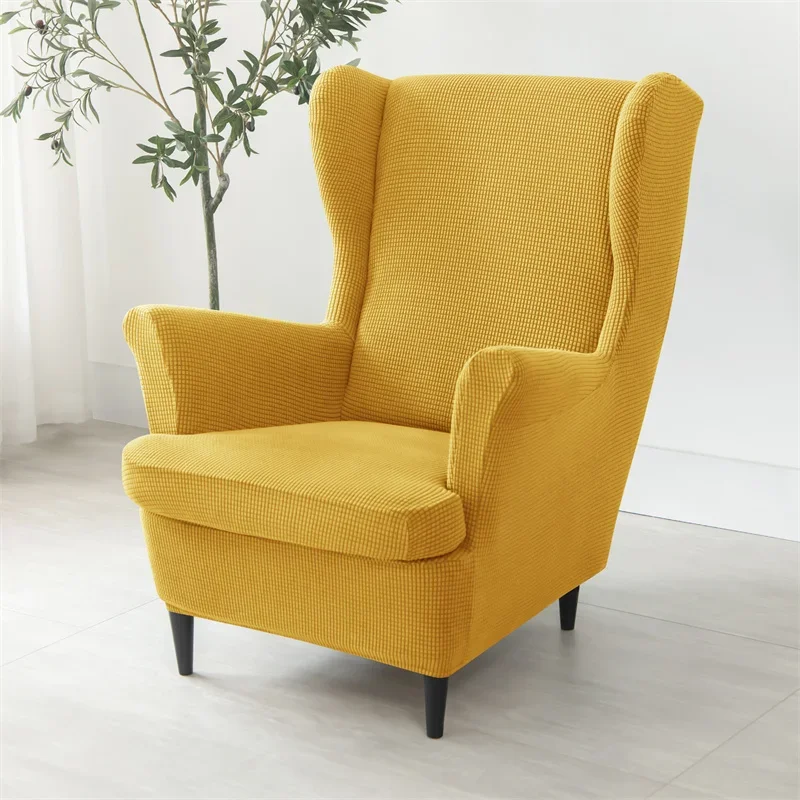 Polar Smile Wing Back Chair Covers, Solid Document, Housses de fauteuil, PerfecSingle, Juste de canapé avec housse de coussin de siège, Home